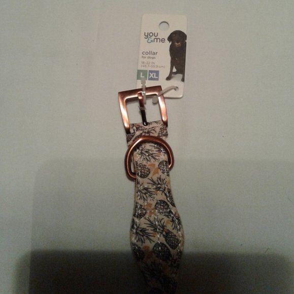 L/ XL  PINEAPPLE PRINT WITH WHITE  ROPE COLLAR (NEW)  BY YOU & ME - Picture 3 of 4